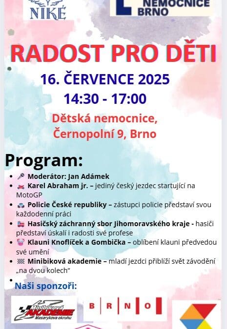 RADOST PRO DĚTI – odpoledne v Dětské nemocnici Brno