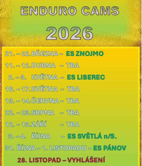Provizorní kalendář  enduro – 2026