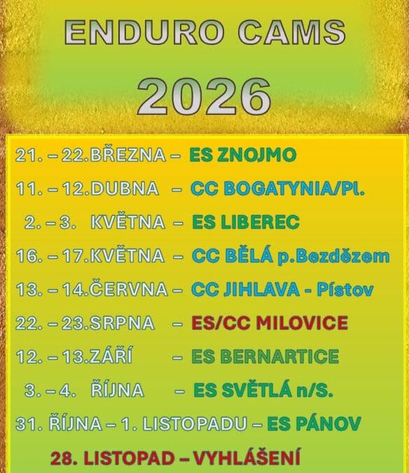 ZDRAVÍM VŠECHNY NADŠENCE CAMS ENDURO 2026!!!!